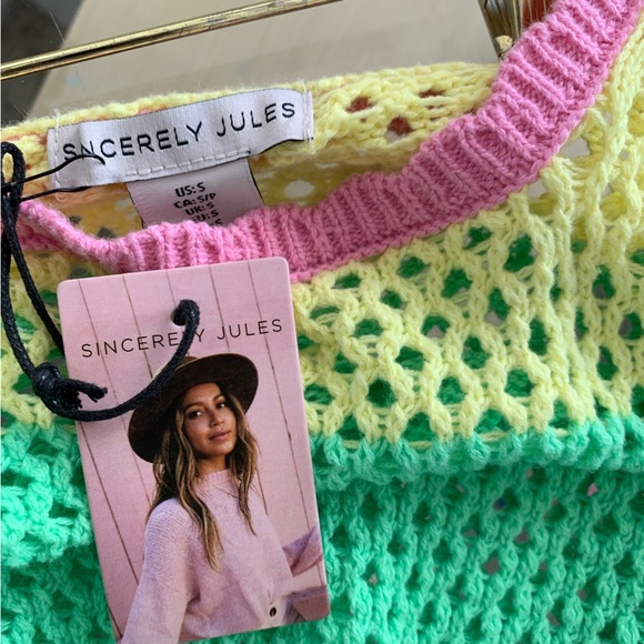 SINCERELY JULES CROCHET KNIT CROP SWEATER - Picture 6 of 6